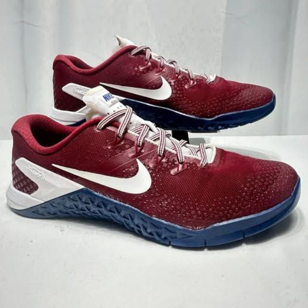 Men's Nike Metcon 4 Cross Training Shoes Size 8.5 Burgundy Blue